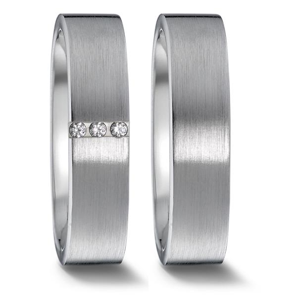 Weidner Trauringe Weissgold 61168 + 71168